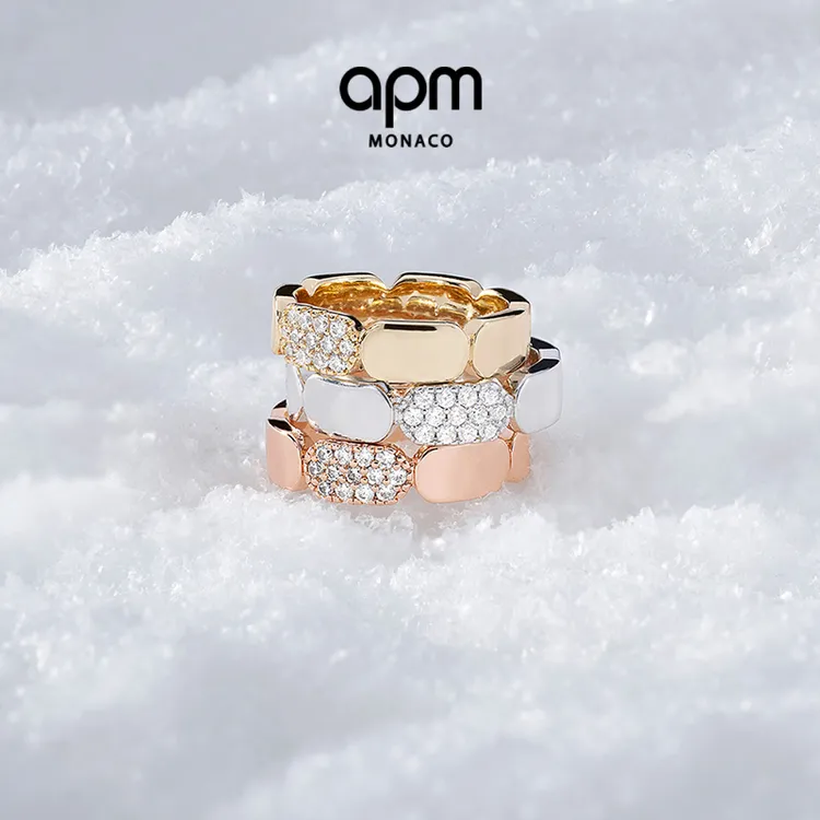APM Monaco 精致银色戒指生日礼物轻奢小众高级感银饰
