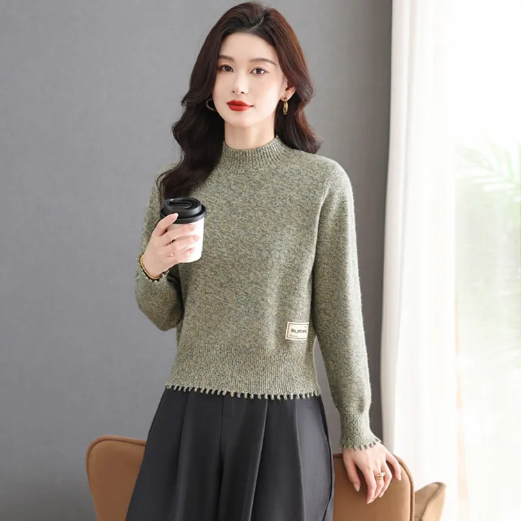 半高领毛衣女小个子短款秋冬2025新款内搭小款高腰上衣针织打底衫
