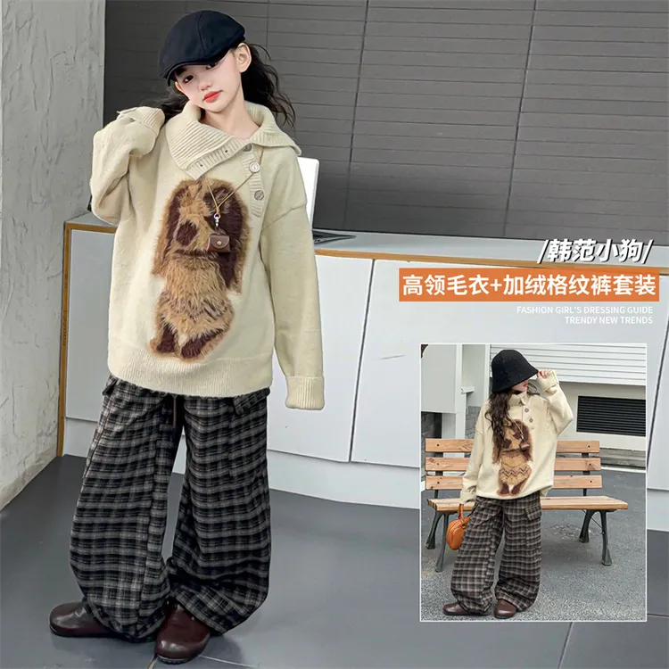 女大童冬季超好看高领毛衣2025新款儿童韩系女孩休闲初中生针织衫