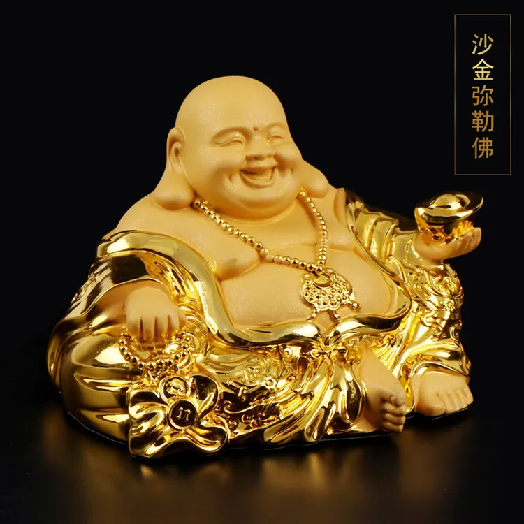 汽车摆件弥勒佛中控台高档男香水车内饰品保车载创意装饰品树脂否