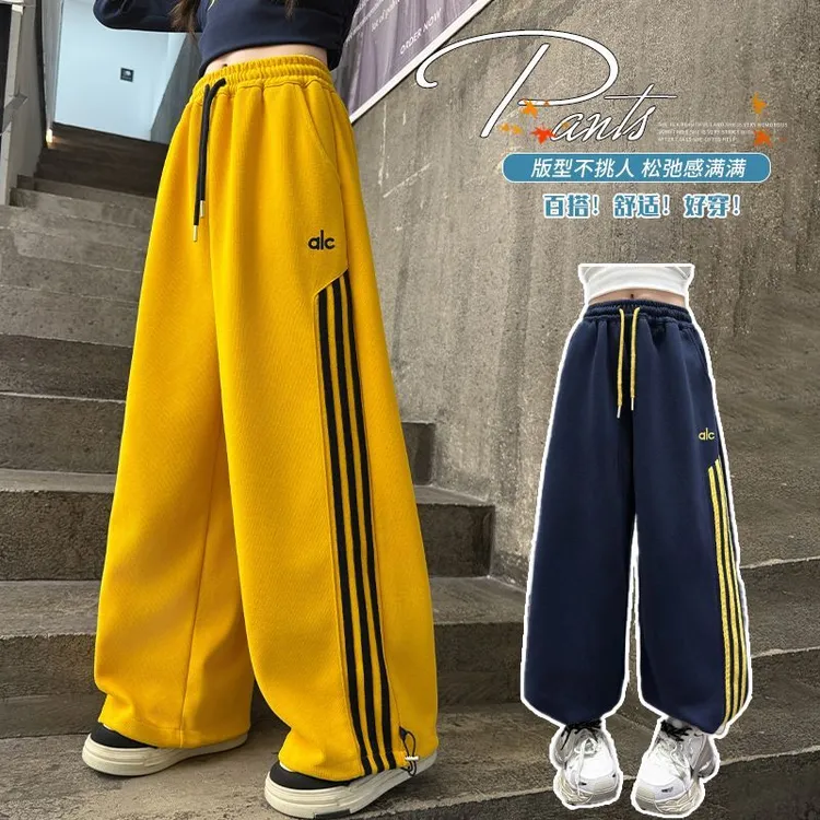 女童裤子春秋款2025新款儿童洋气休闲长裤女大童秋季宽松阔腿裤潮