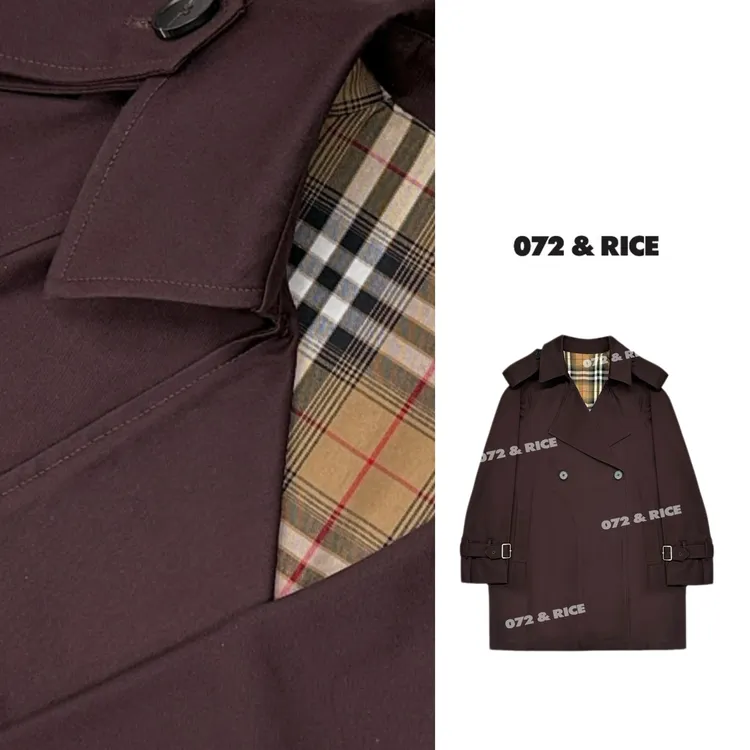 072 & RICE【葡萄庄园】100纯棉 秋季休闲翻领腰带风衣外套 31XB50