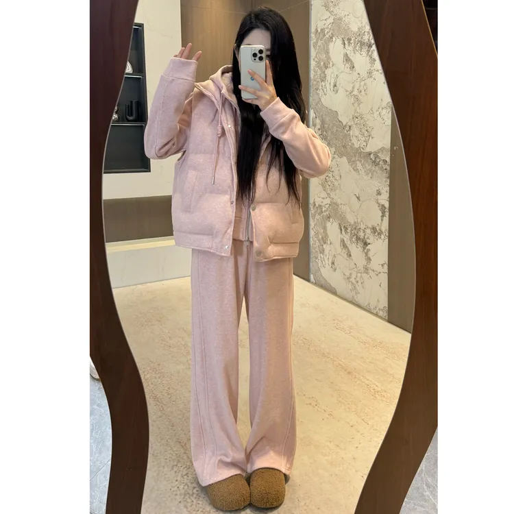 宿慕SUMU 90白鸭绒时尚羽绒马甲三件套加绒外套10-17洋气套装9012