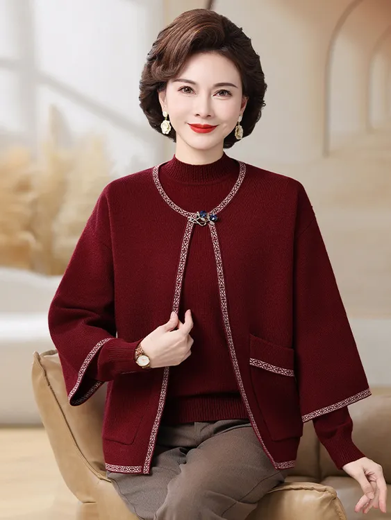 参加婚礼服秋冬结婚庆宴妈妈礼服中老年女装外套婆婆喜事高贵服装