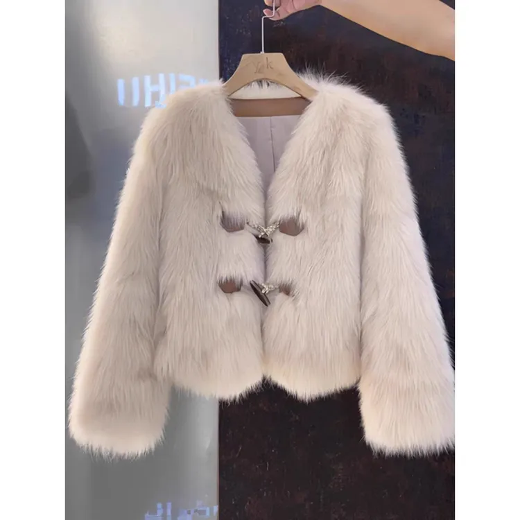 人造皮草 【万达撤柜】皮草外套女短款2025年冬季新款仿狐狸毛年轻