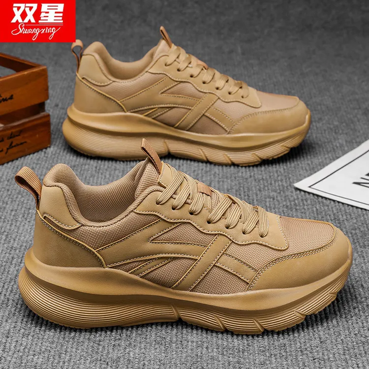 双星2025秋季新款男鞋保暖厚底防滑耐磨百搭户外跑步鞋双网运动鞋