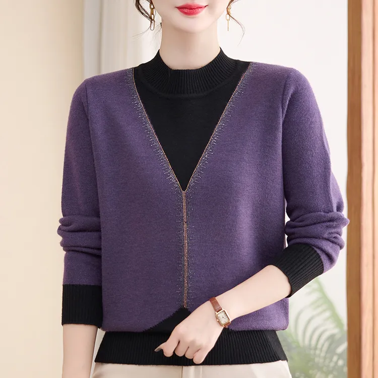 中老年妈妈装2025新款针织上衣气质洋气春装百搭宽松外穿25216