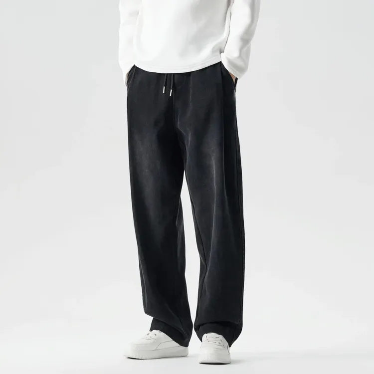 秋冬季男士斜纹水洗牛仔裤美式百搭复古简约加绒舒适百搭潮流长裤