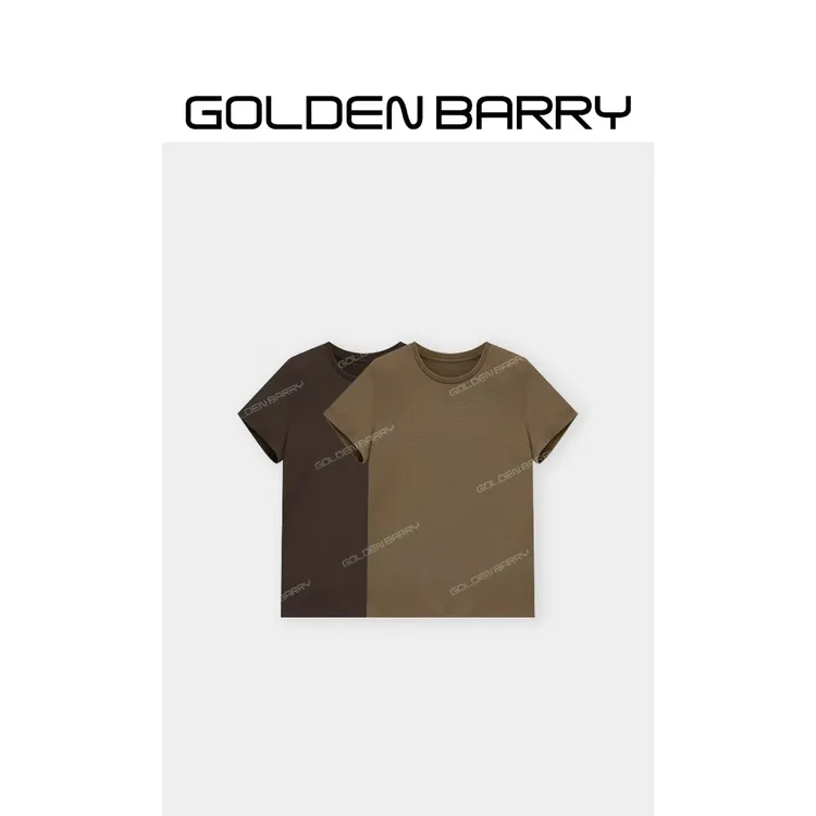 GOLDENBARRY|201050圆领羊毛T恤短袖T恤短袖上衣