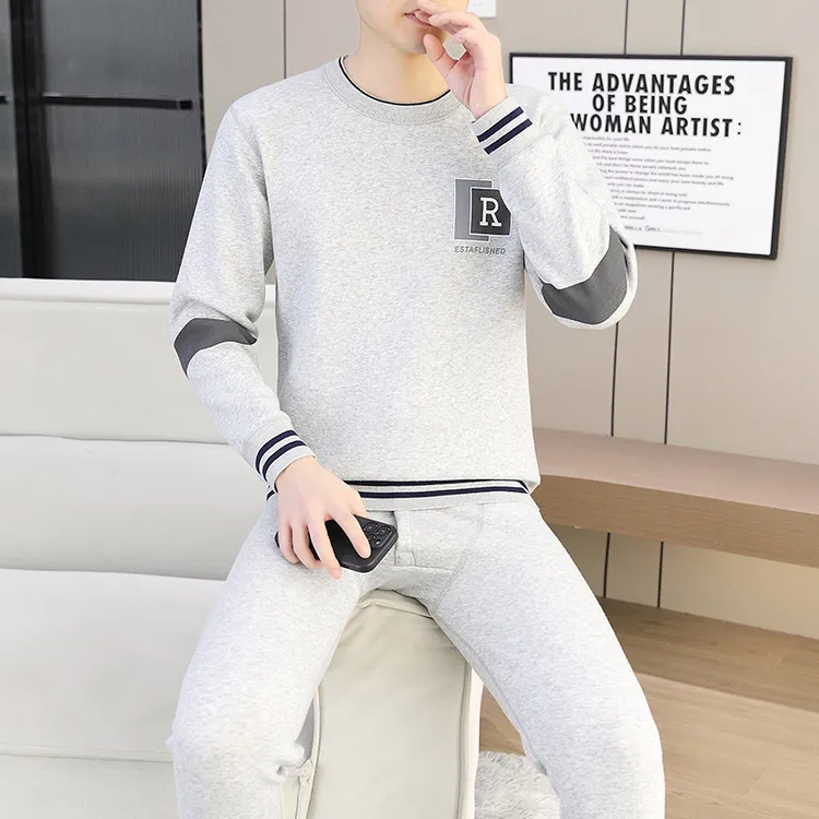 保暖内衣套装男士冬季加绒加厚秋衣秋裤青少年打底抗寒内穿棉毛衫