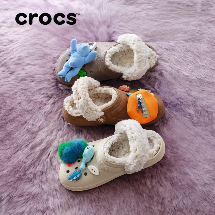 【檀健次同款】CROCS/卡骆驰经典羊茸洞洞鞋秋冬保暖拖鞋|211396