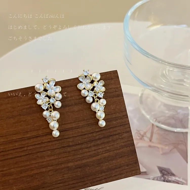 铜合金锆石耳饰 【葡萄】法式复古葡萄耳环百搭百搭百搭气质耳饰