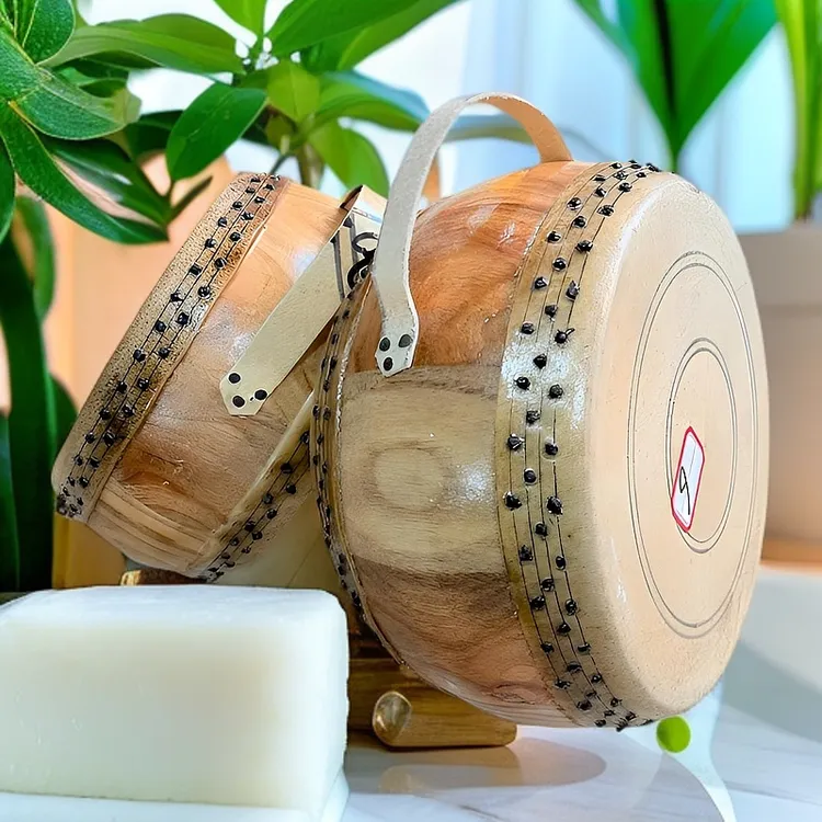 传统手工竹钉牛皮鼓5.5寸/6.5寸/7寸高音鼓原木色道士鼓民间乐器