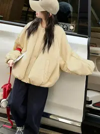 女童短款圆领保暖落肩袖常规款女棉服秋冬休闲百搭韩版2535