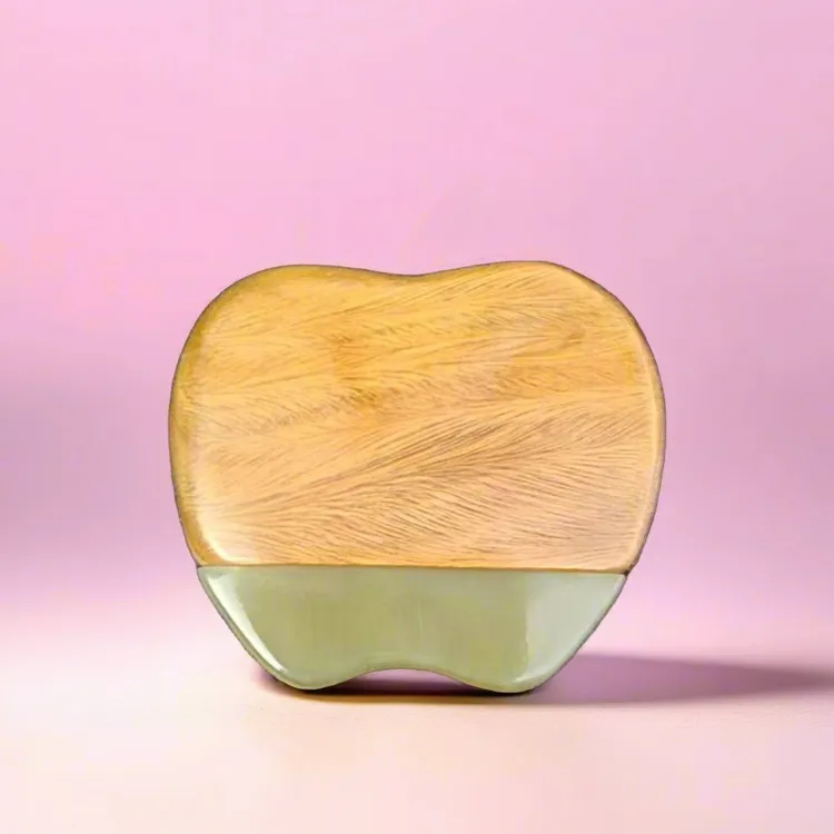 苹果型绿檀木羊角经络板