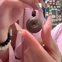 未镶嵌岫玉平安扣手工锤纹