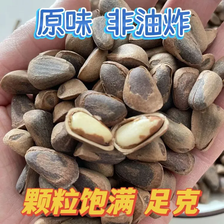 新人福利东北野生松子大颗粒小火笨炒原味开口饱满坚果零食