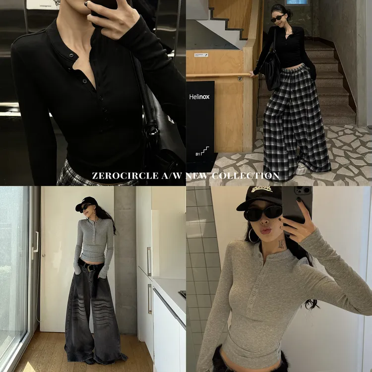 野生zerocircle 亨利领加绒修身针织衫女秋冬新款 Z39627E54