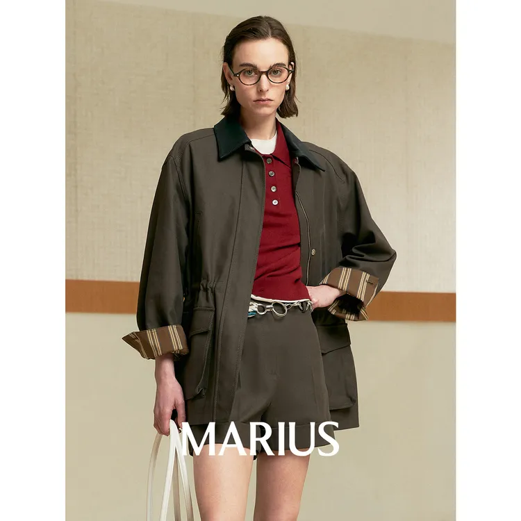 MARIUS“巴恩风衣”短裤Barnfit工装风高级感百慕大休闲宽松短裤女
