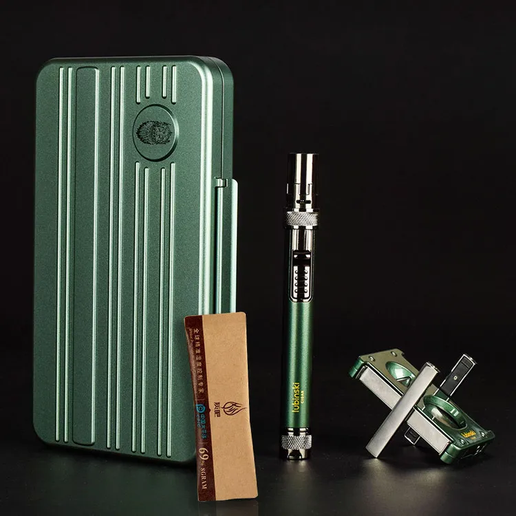 LUBINSKI雪茄工具套装5支装便携盒多功能雪茄剪火机鲁宾斯基3件套