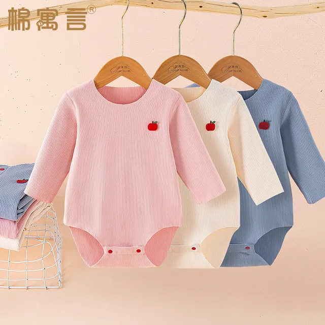 春秋宝宝三角包屁衣婴儿长袖哈衣冬季德绒无骨连体衣护肚爬服睡衣