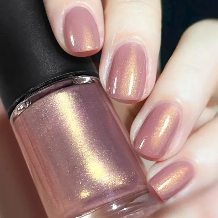 免烤指甲油速干持久不掉极光偏光爆闪碎钻美甲易涂百搭显白美甲油