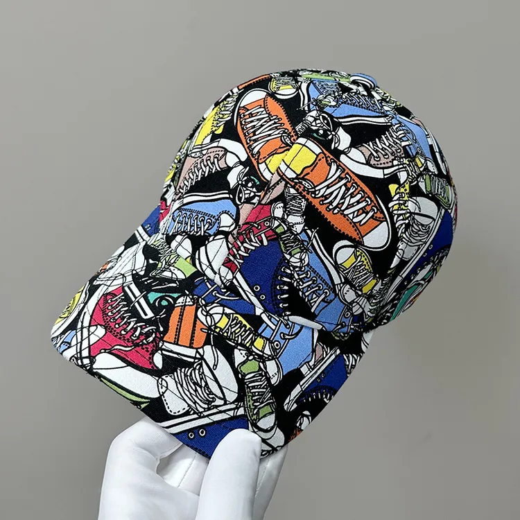 涂鸦鸭舌帽女2025新款个性美式防晒遮阳帽男网红小众款硬顶棒球帽