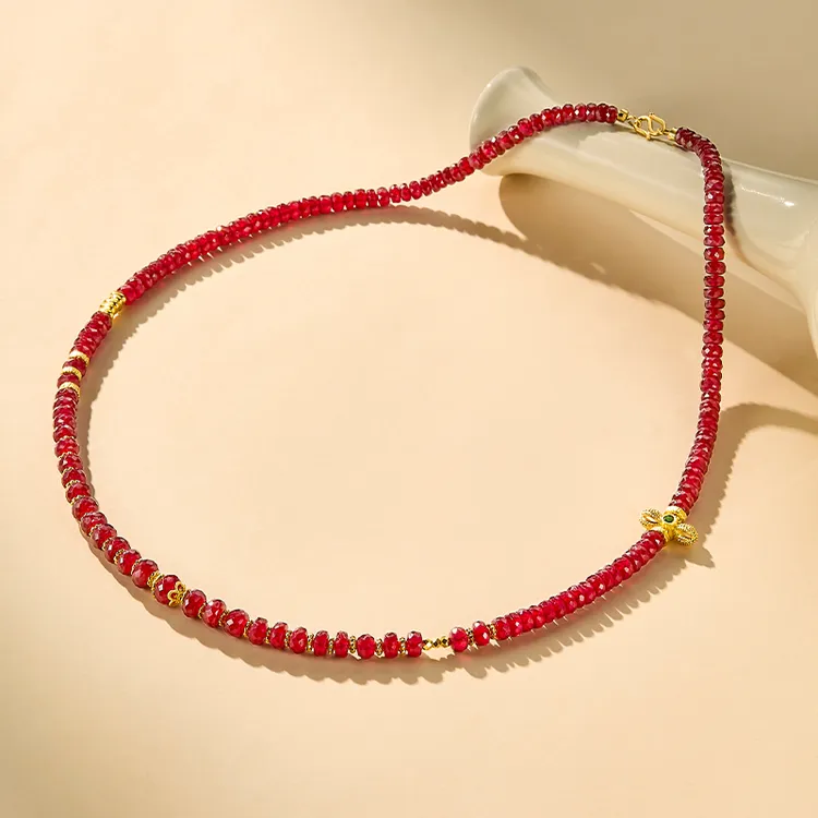 ECI 红宝石（处理）【原创设计·红宝石高定系列】红宝石项链刻面女款