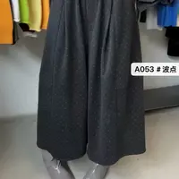 A053秋款毛呢八分阔腿裤时尚休闲百搭