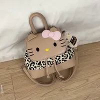 豹纹可爱kitty小豆丁时尚百搭潮流简约高级感小众设计手提双肩包