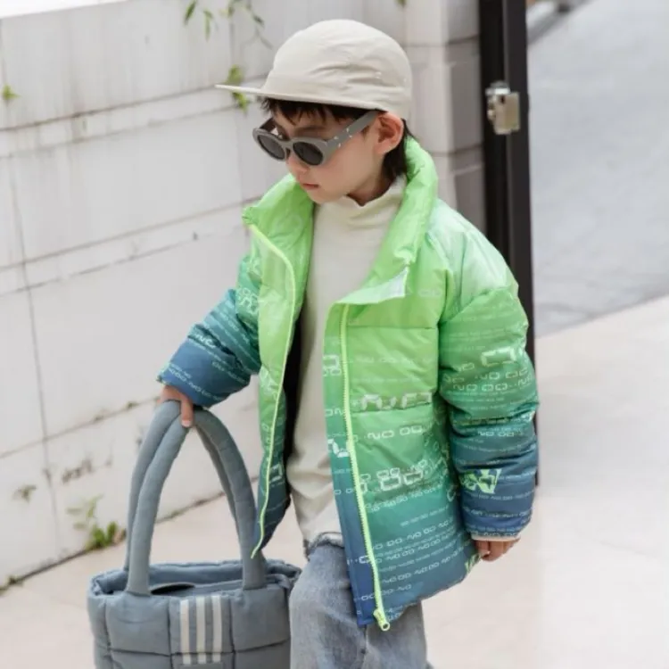 2025秋冬中大童潮牌羽绒服童装洋气儿童加厚立领男童时尚休闲外套