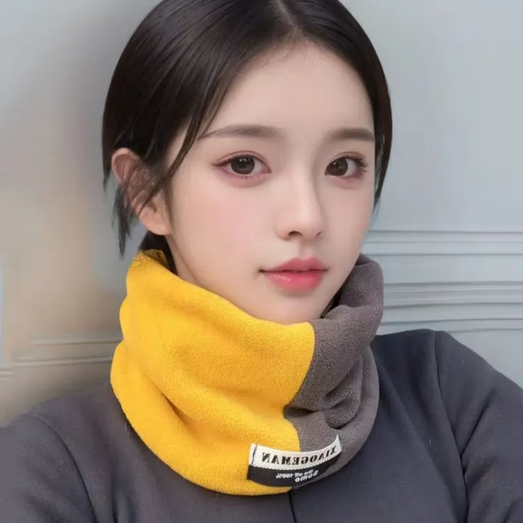 秋冬骑行面罩时尚加绒双拼防风围巾男女加厚款骑行百搭脖围巾冬季