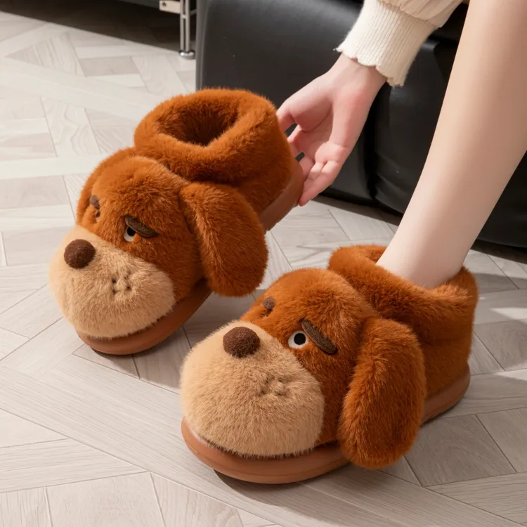（200-400）卡通时尚居家棉拖鞋加厚EVA防滑防滑鞋底保暖加绒可外穿