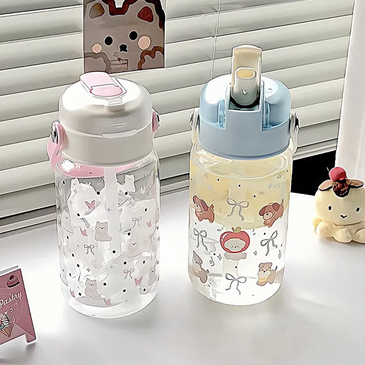 高硼硅玻璃杯大容量便携带盖耐高温水杯女杯子ins高颜值双饮杯