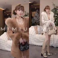 【mimius】七七高奢狐狸毛羊毛系带双面呢大衣(毛领可拆)汉服G12040