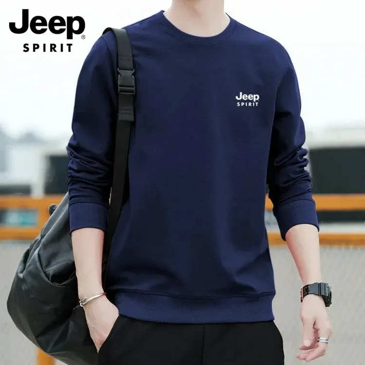 JEEPSPIRIT吉普爆款卫衣男新款圆领春秋高端长袖套头时尚百搭上衣