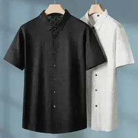 【大码男装】2025潮流碎花短袖衬衣加肥加大透气夏装宽松衬衫短袖