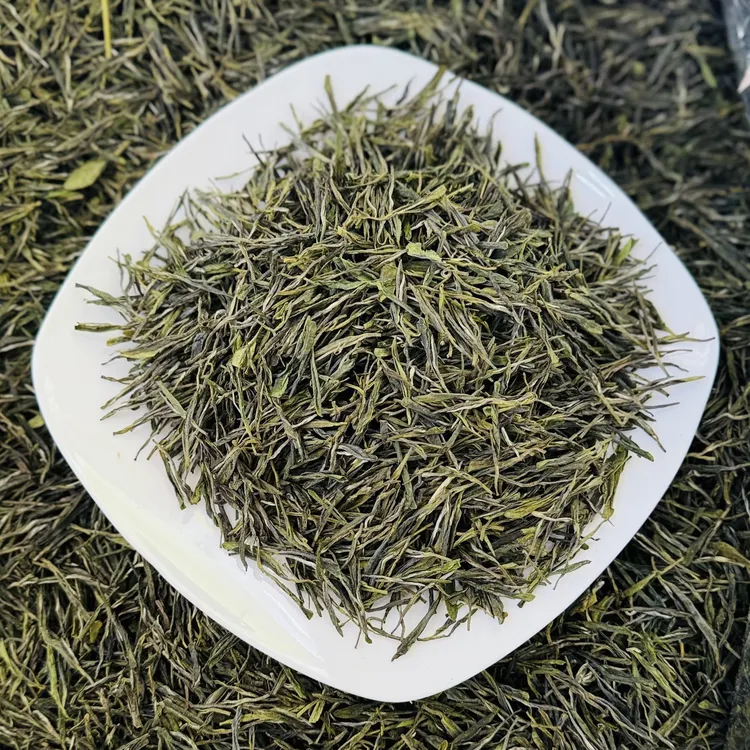 松针绿茶绿茶手工茶龙须春茶松阳绿茶豆香沙口崂山大姨甄选