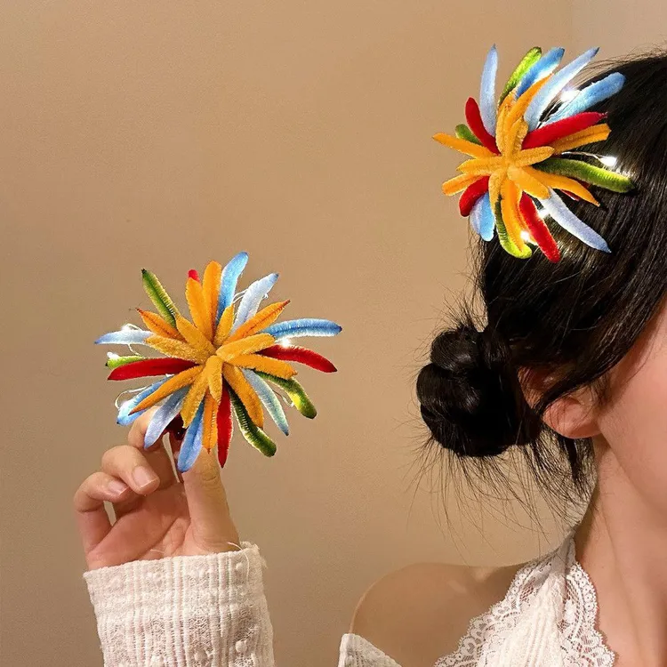 新款跨年氛围扭扭棒发夹 手工diy发饰出片神器礼物送女友闺蜜头饰