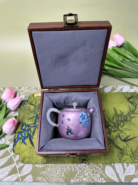 【一起淘儿】D100# 精瓷手工银壶，纯银打造，高端茶壶，高端礼品