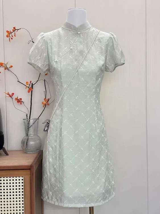 2025新款改良旗袍年轻款文艺气质小清新少女感日常穿小个子 00C34