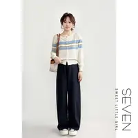 羊毛衫⑦七七146小个子早秋新款巴素兰羊毛条纹开衫针织衫女小美说