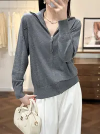 0927-09  女款百搭气质立领拉链针织衫  XJ  258