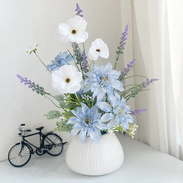 《云淡风清》原创插花艺假花逼真客厅摆设餐桌家居绢花室内花摆件