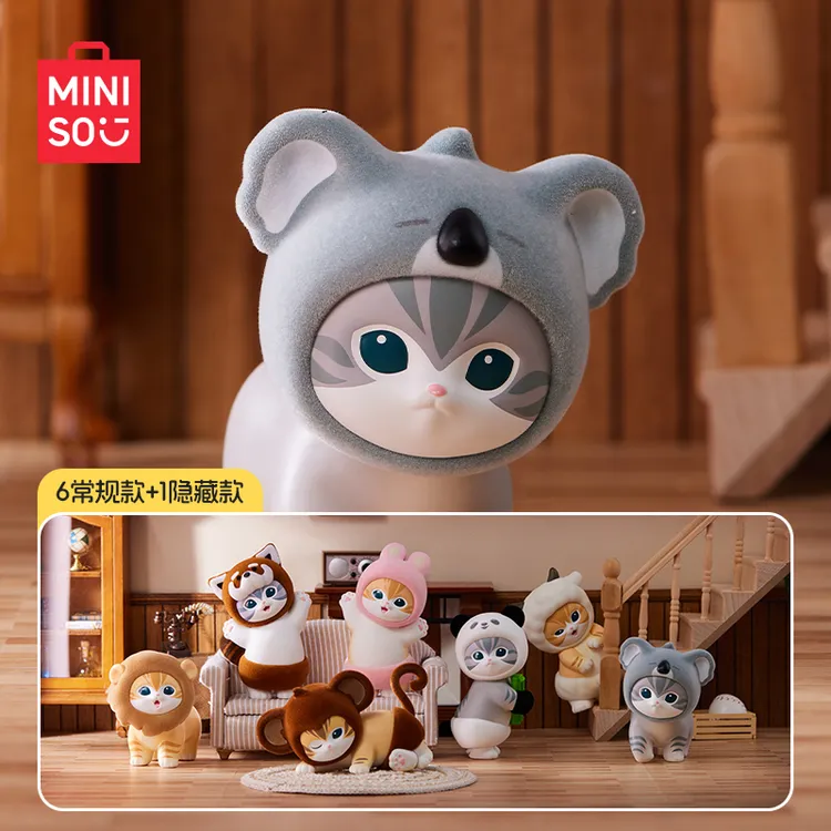 预售名创优品MINISO猫福珊迪系列毛茸茸派对盲盒手办