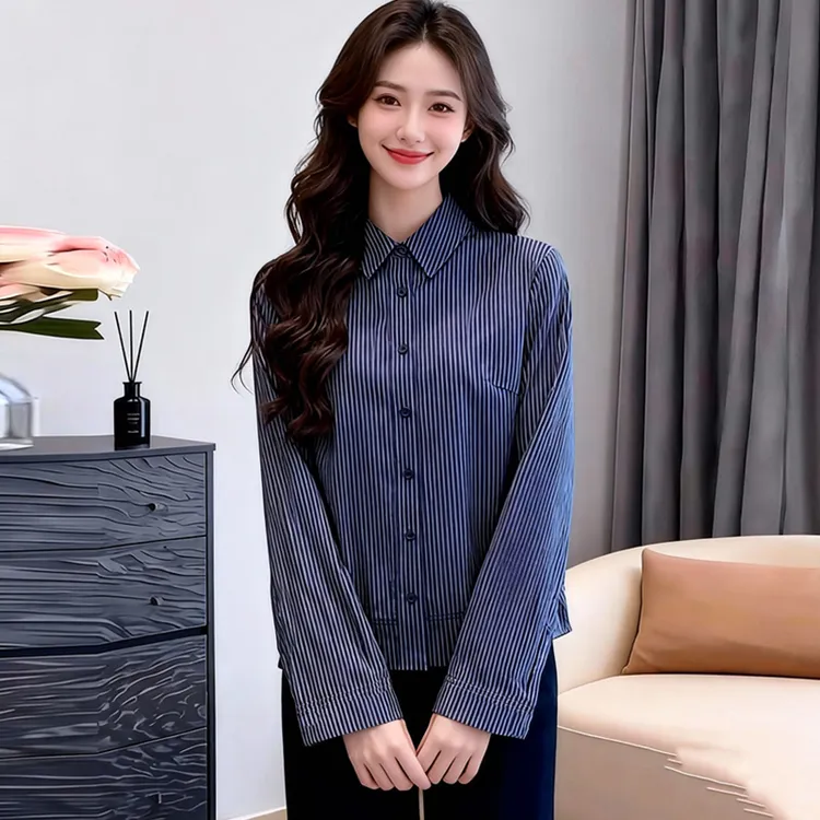 巨好看的长袖衬衫女款2025年新款好看冬季加绒洋气独特超好看小衫