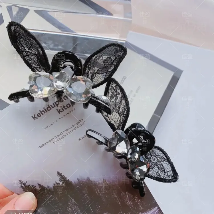 2025新款兔耳朵韩版AB时尚网红小抓夹蝴蝶蕾丝抓夹刘海碎发抓夹