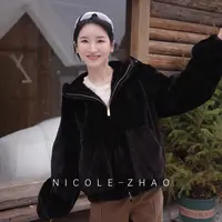 (预售)宝一【贵姐NICOLE】收藏级TQ+BLACK色宝嘉美连帽皮草5NWP166