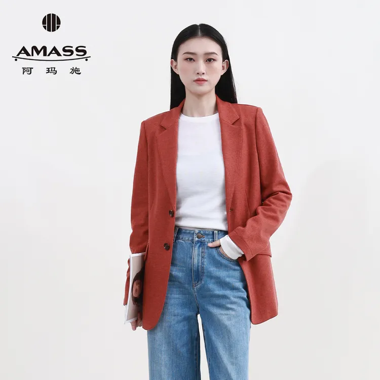 阿玛施/AMASS新款女装显瘦纯色西装休闲西服外套小个子5400823