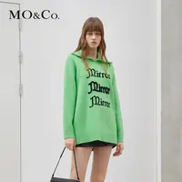 【达人专属】MOCO秋季提花印花高领绵羊毛混纺毛衣防寒MBB3SWT011
